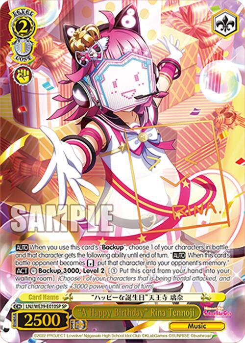 A Happy Birthday Rina Tennoji SP LNJ/WE39-E010SP SP Love Live! School Idol Festival Series 10th Anniversary Premium Booster Card