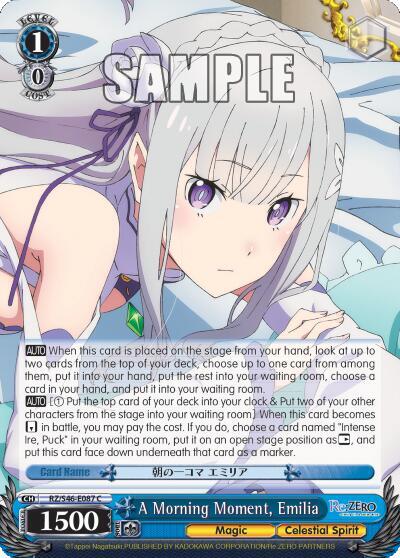 A Morning Moment Emilia RZ/S46-E087 C Re:ZERO Card