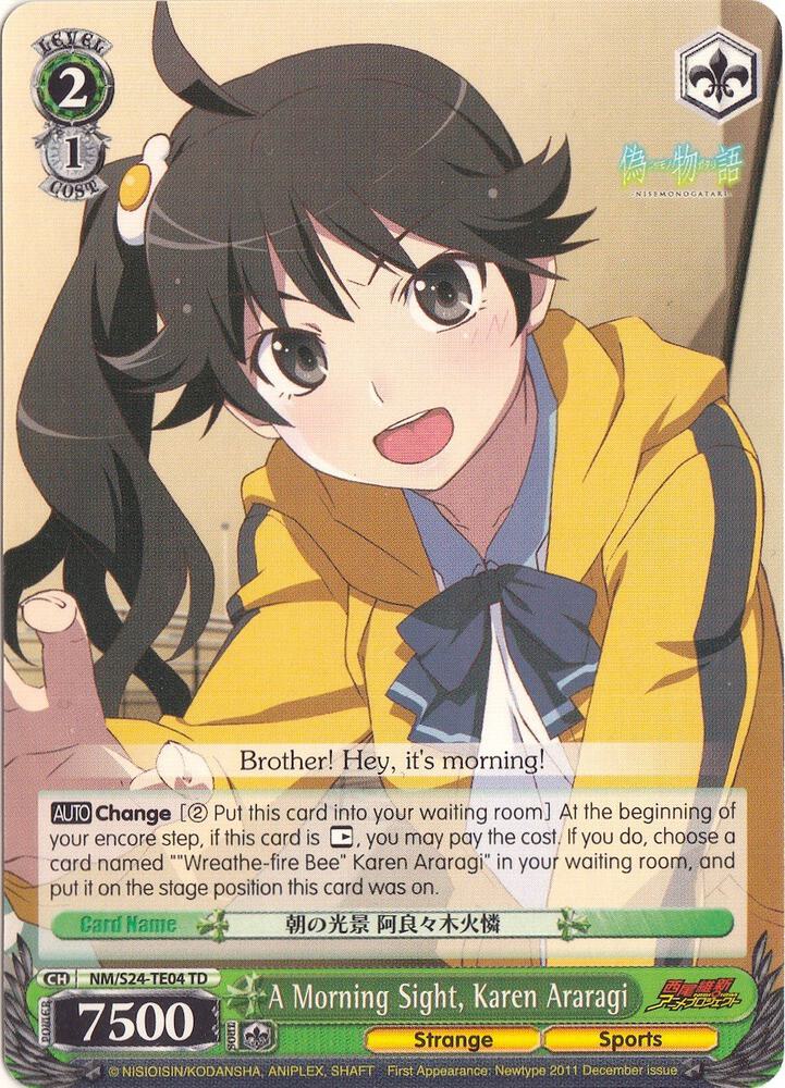 A Morning Sight Karen Araragi TD NM/S24-TE04	TD NISEMONOGATARI Card