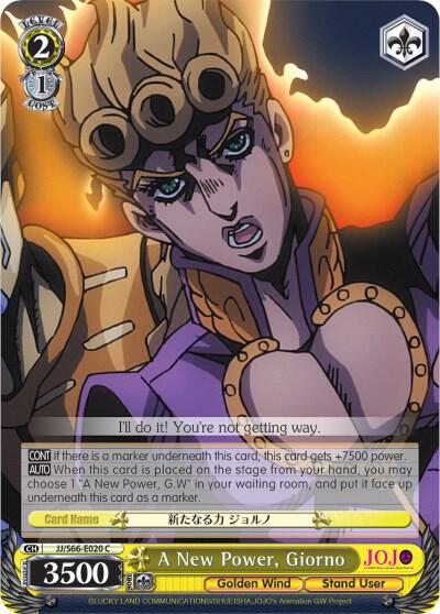 A New Power Giorno JJ/S66-E020 C JoJo's Bizarre Adventure: Golden Wind Card
