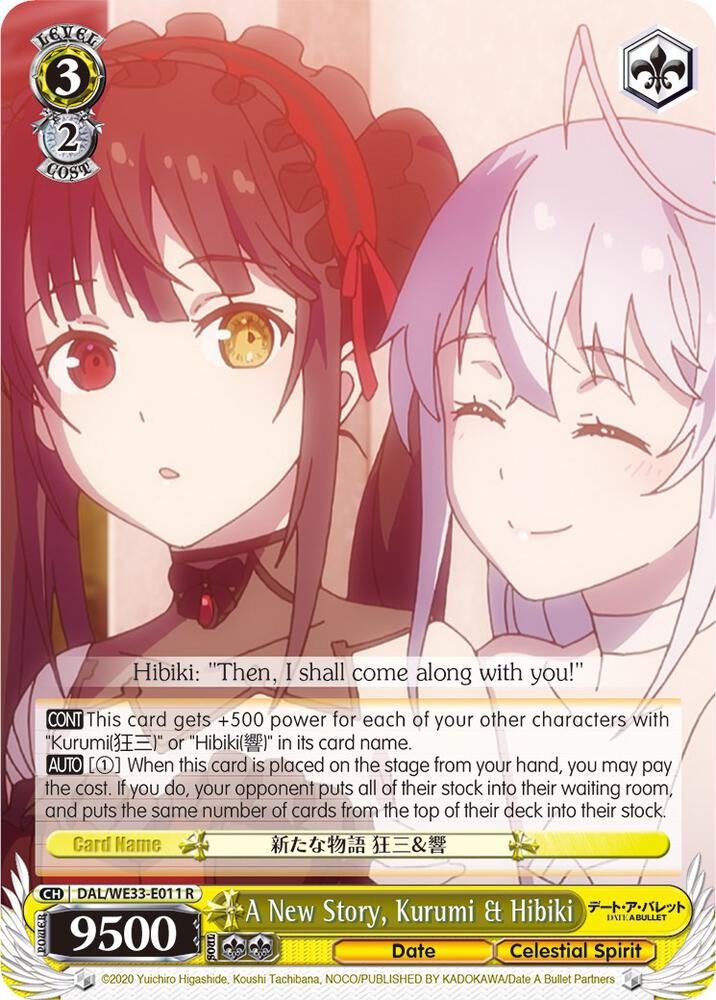 A New Story Kurumi and Hibiki DAL/WE33-E011 R Date A Bullet Card