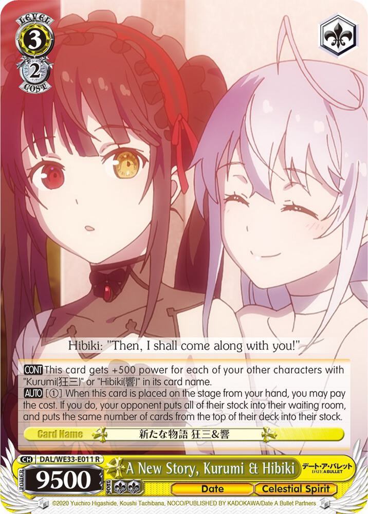 A New Story Kurumi and Hibiki Parallel Foil DAL/WE33-E011 R Date A Bullet Card
