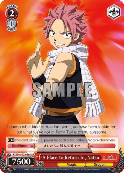 A Place to Return to Natsu SR FT/EN-S02-056S SR Fairy Tail ver.E Card