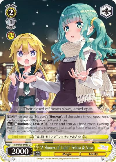 A Shower of Light Felicia and Sana MR/W59-E013 U Magia Record: Puella Magi Madoka Magica [Side Story] (Mobile) Card