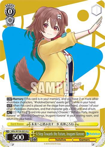 A Step Towards the Future Inugami Korone HOL/W104-E014 U hololive production Vol.2 Card
