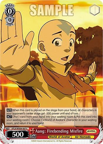 Aang Firebending Misfire ATLA/WX04-067 C Avatar: The Last Airbender Card
