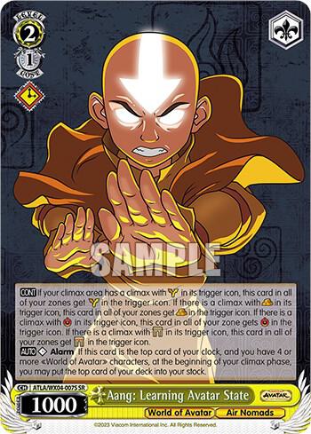 Aang Learning Avatar State SR ATLA/WX04-007S SR Avatar: The Last Airbender Card