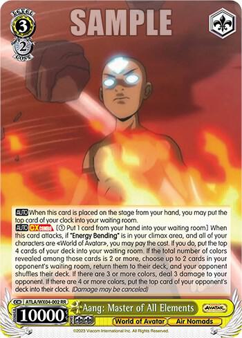 Aang Master of All Elements ATLA/WX04-002 RR Avatar: The Last Airbender Card