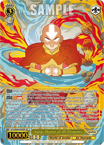Aang Master of All Elements SEC ATLA/WX04-002SEC SEC Avatar: The Last Airbender Card