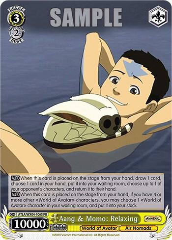 Aang and Momo Relaxing Foil ATLA/WX04-106S PR Avatar: The Last Airbender Card
