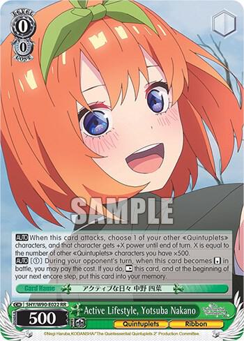 Active Lifestyle Yotsuba Nakano 5HY/W90-E022 RR The Quintessential Quintuplets 2 Card