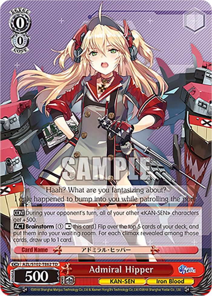 Admiral Hipper AZL/S102-TE62 TD Azur Lane Card
