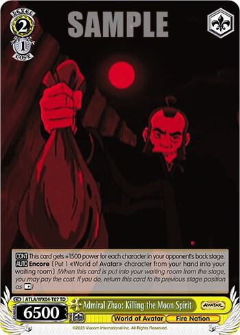 Admiral Zhao Killing the Moon Spirit ATLA/WX04-T07 TD Avatar: The Last Airbender Card
