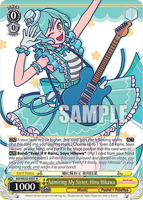 Admiring My Sister Hina Hikawa BD/WE42-E001 N BanG Dream! Girls Band Party! Countdown Collection Premium Booster Card