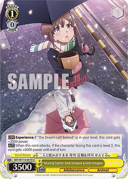Advancing Together Kaede Azusagawa and Kaede Azusagawa SBY/W114-E014 U Rascal Does Not Dream Series Card