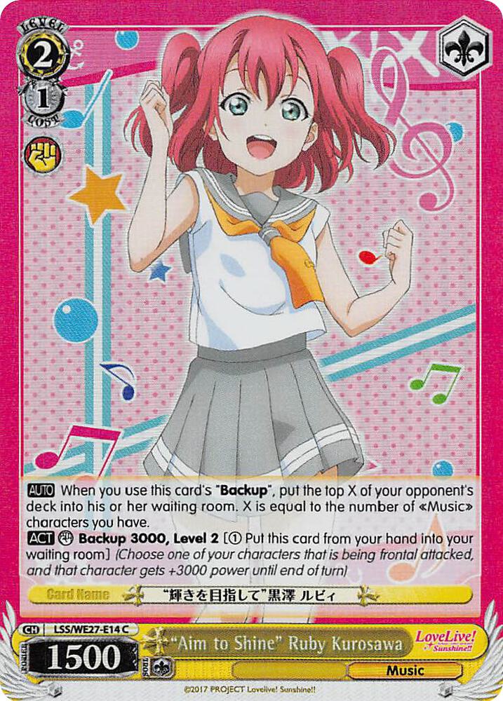 Aim to Shine Ruby Kurosawa Parallel Foil LSS/WE27-E14 C Love Live! Sunshine!! Extra Booster Card