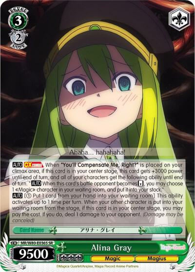 Alina Gray SR MR/W80-E036S SR Magia Record: Puella Magi Madoka Magica [Side Story] (Anime) Card