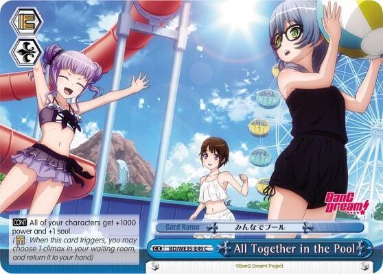 All Together in the Pool Parallel Foil BD/WE35-E49 C Poppin’Party x Roselia Card