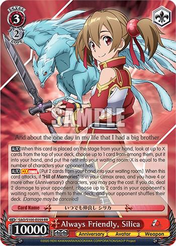 Always Friendly Silica SAO/S100-E059 RR Sword Art Online Animation 10th Anniversary Card