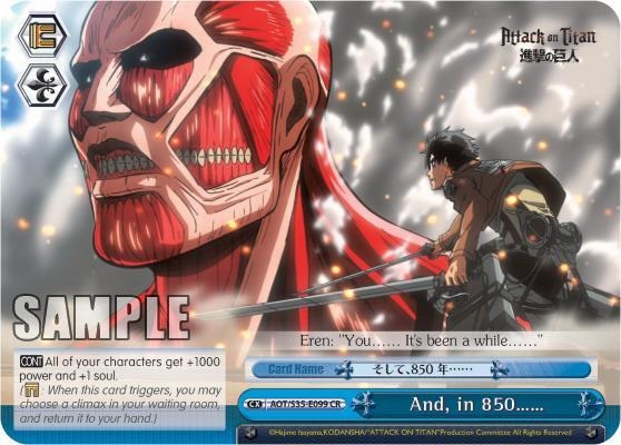 And in 850…… AOT/S35-E099 CR Attack on Titan Card