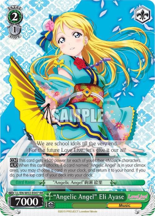 Angelic Angel Eli Ayase LL/EN-W02-E007 RR Love Live! DX Vol.2 Card