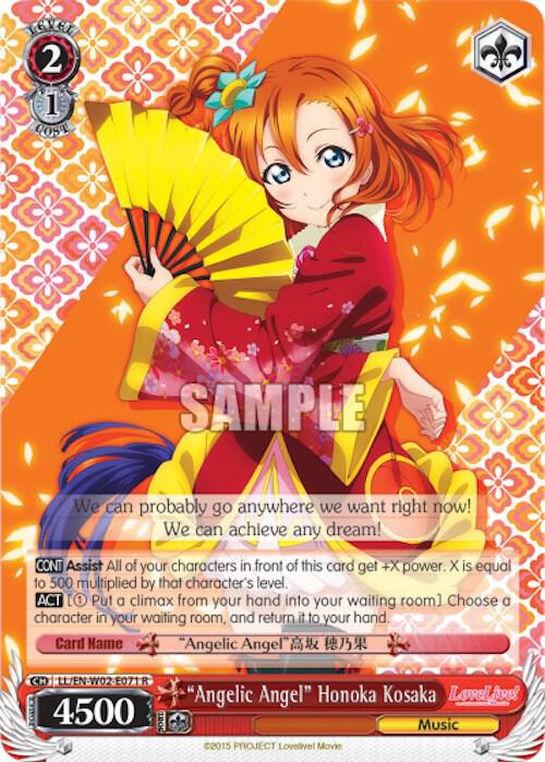 Angelic Angel Honoka Kosaka LL/EN-W02-E071 R Love Live! DX Vol.2 Card