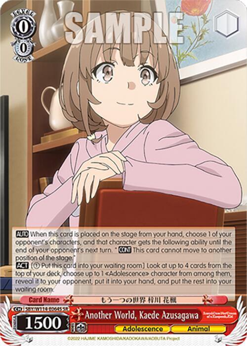 Another World Kaede Azusagawa SR SBY/W114-E064S SR Rascal Does Not Dream Series Card