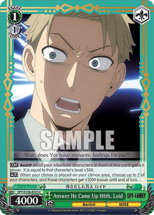 Answer He Came Up With Loid SPY/S106-E053 C SPY x FAMILY Card