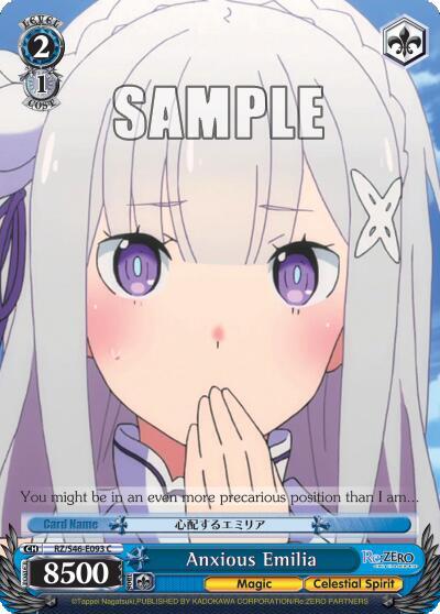 Anxious Emilia RZ/S46-E093 C Re:ZERO Card