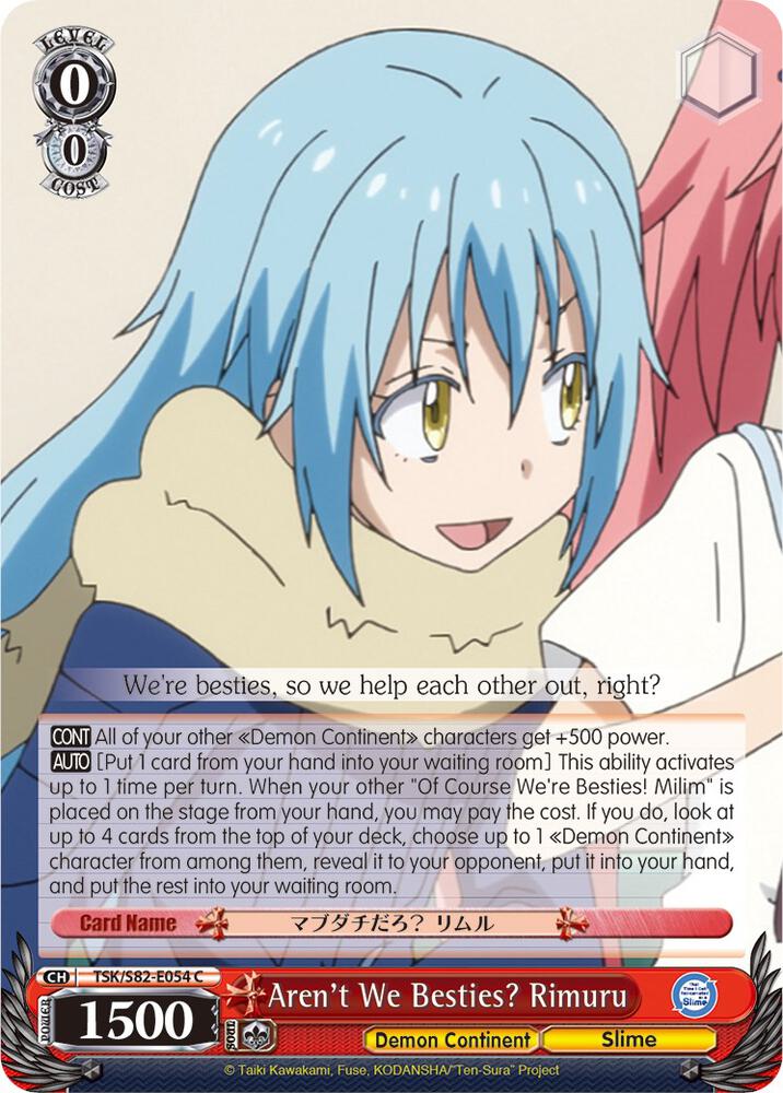 Arent We Besties Rimuru TSK/S82-E054 C That Time I Got Reincarnated as a Slime Vol.2 Card