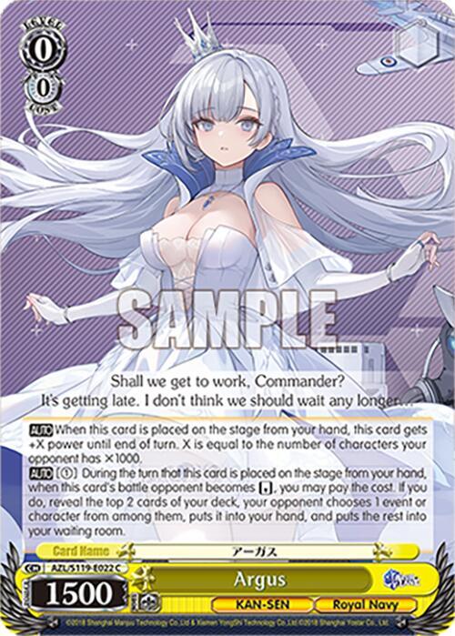Argus AZL/S119-E022 C Azur Lane Vol. 2 Card