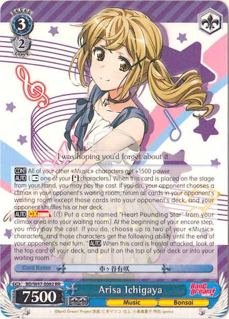 Arisa Ichigaya BD/W47-E082 RR BanG Dream! Card
