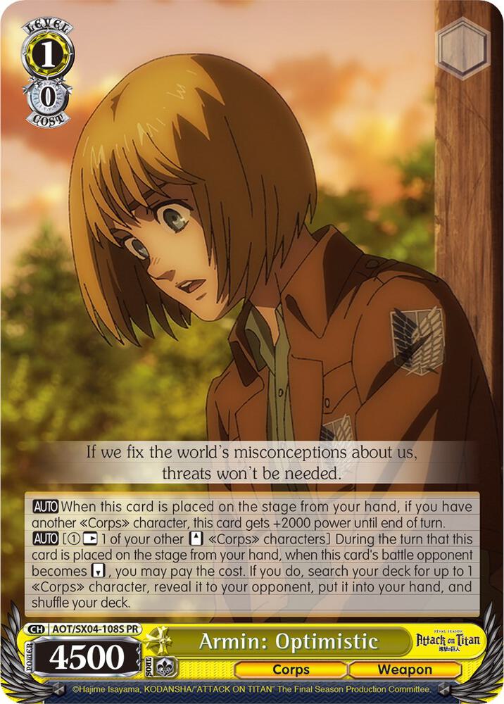 Armin Optimistic Foil AOT/SX04-108S PR Attack On Titan: Final Season Card