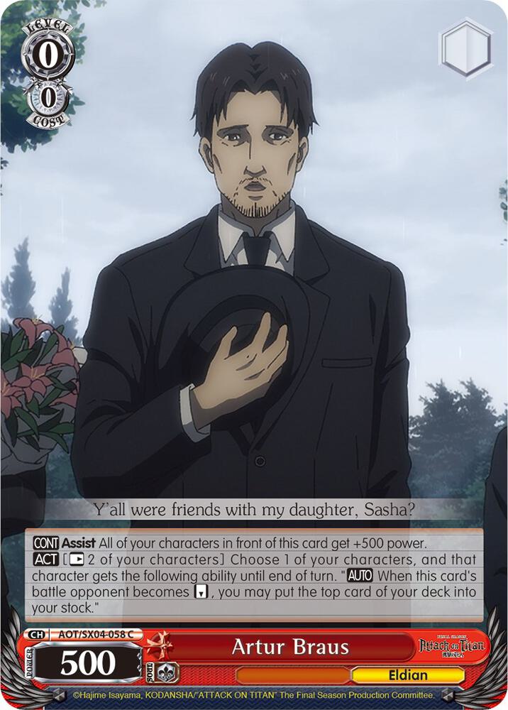 Artur Braus AOT/SX04-058 C Attack On Titan: Final Season Card