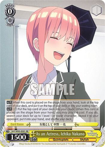 As an Actress Ichika Nakano 5HY/W90-E001 RR The Quintessential Quintuplets 2 Card