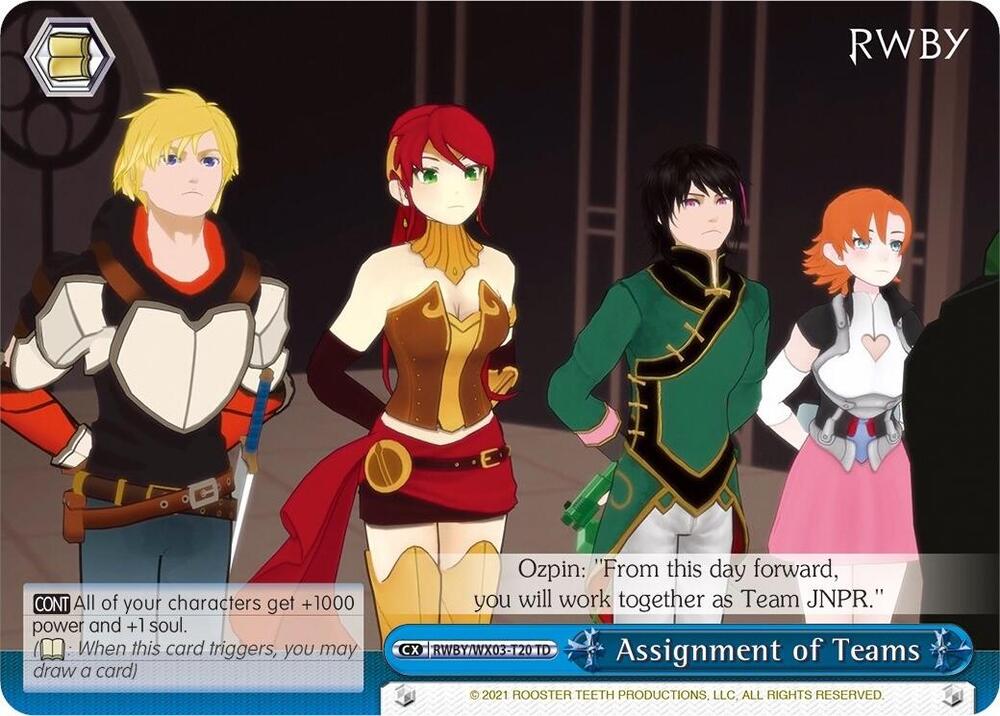 Assignment of Teams RWBY/WX03-T20 TD RWBY Card