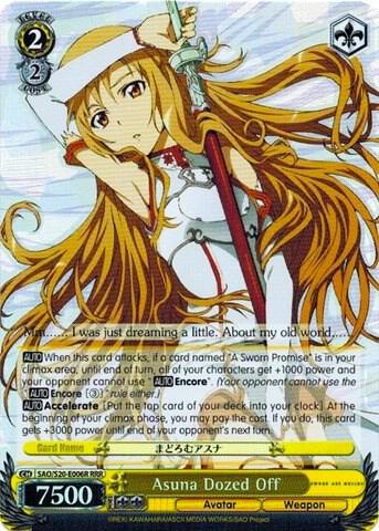 Asuna Dozed Off RRR SAO/S20-E006R RRR Sword Art Online Card