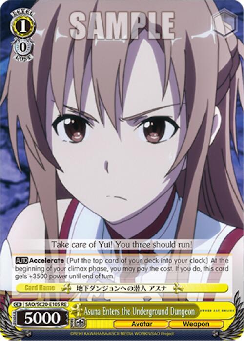 Asuna Enters the Underground Dungeon SAO/SC20-E105 RE Sword Art Online Chronicle Set Card