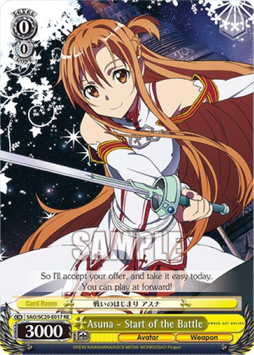 Asuna Start of the Battle SAO/SC20-E017 RE Sword Art Online Chronicle Set Card