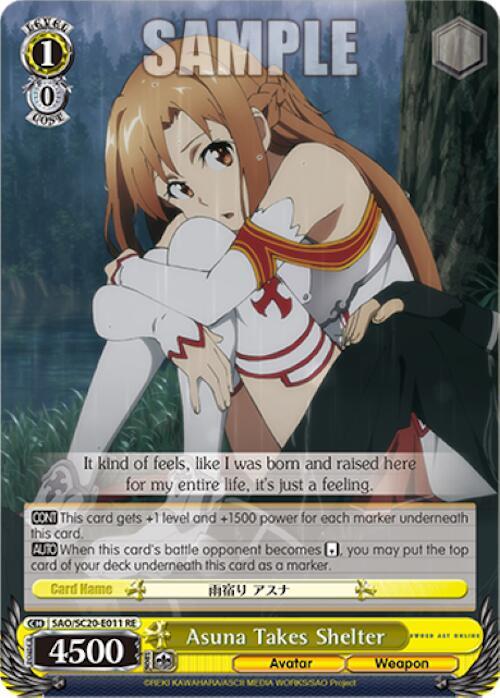 Asuna Takes Shelter SAO/SC20-E011 RE Sword Art Online Chronicle Set Card