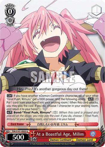 At a Boastful Age Milim TSK/S101-E055 U That Time I Got Reincarnated as a Slime Vol.3 Card