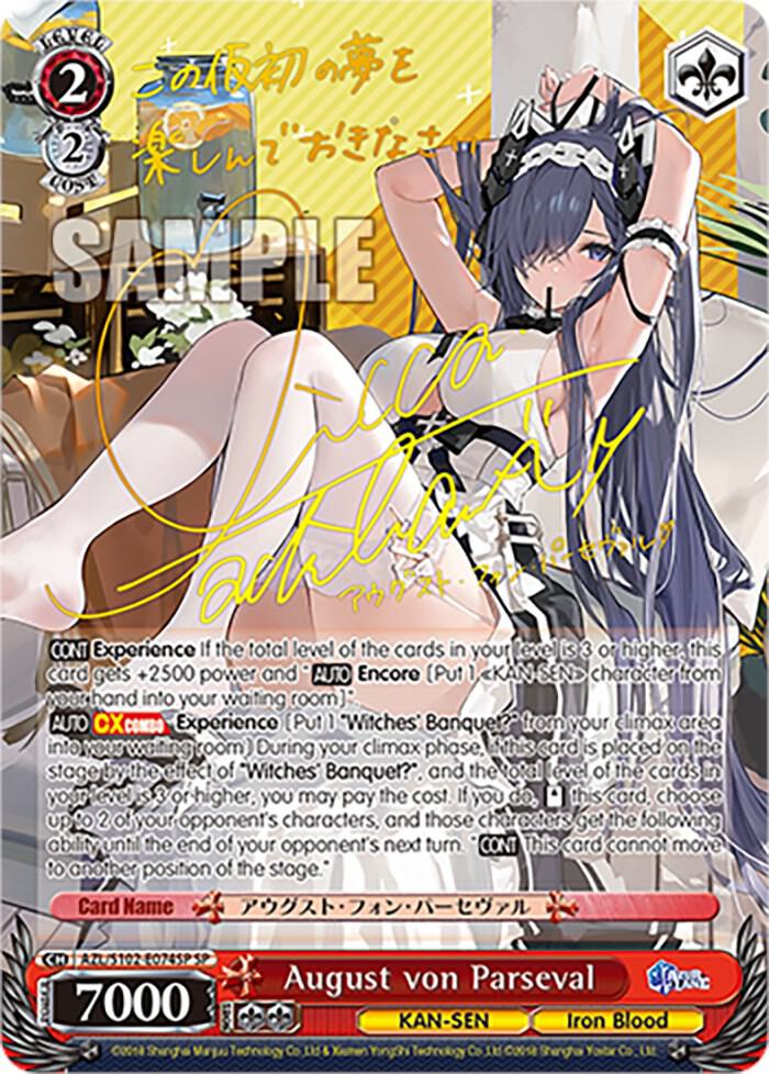 August von Parseval SP Gold Signature AZL/S102-E074SP SP Azur Lane Card
