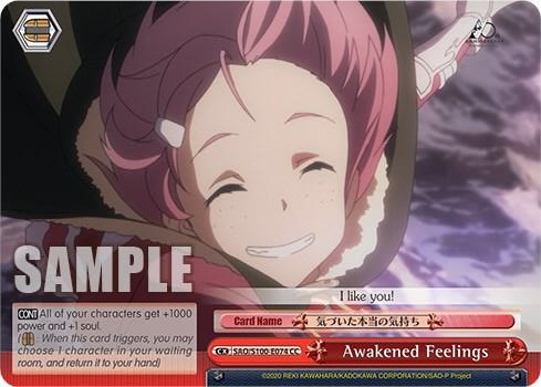 Awakened Feelings SAO/S100-E074 CC Sword Art Online Animation 10th Anniversary Card