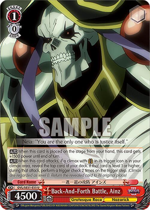 Back And Forth Battle Ainz OVL/SE51-E55 U Nazarick: Tomb of the Undead Vol.3 Extra Booster Card