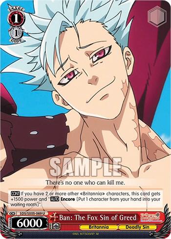 Ban The Fox Sin of Greed SDS/SX05-069 U The Seven Deadly Sins: Revival of The Commandments Card
