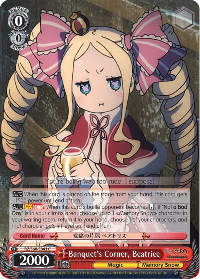 Banquets Corner Beatrice RZ/S68-E041 C Re:ZERO Memory Snow Card