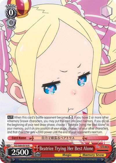 Beatrice Trying Her Best Alone RZ/S68-E018 R Re:ZERO Memory Snow Card
