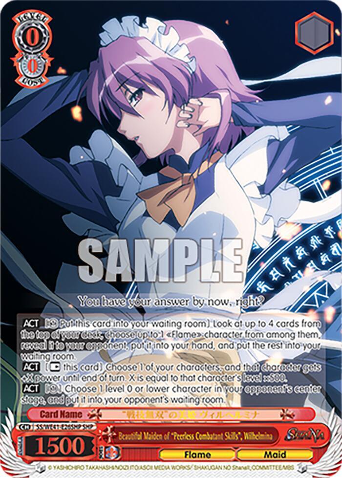Beautiful Maiden of Peerless Combatant Skills Wilhelmina SHP SS/WE41-E26SHP SHP Shakugan no Shana Premium Booster Card