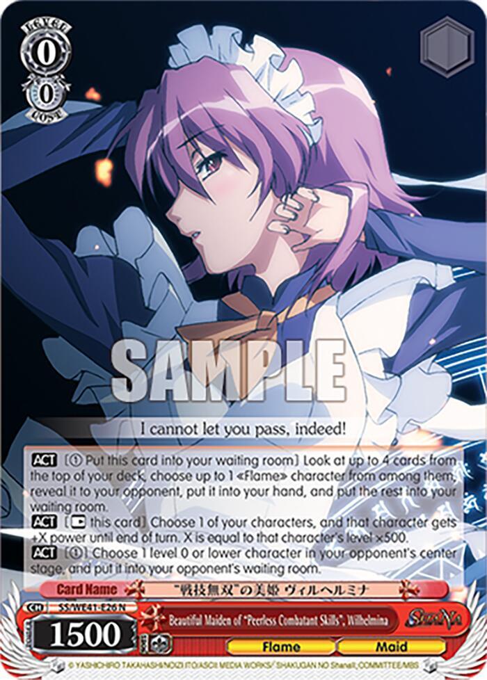 Beautiful Maiden of Peerless Combatant Skills Wilhelmina SS/WE41-E26 N Shakugan no Shana Premium Booster Card