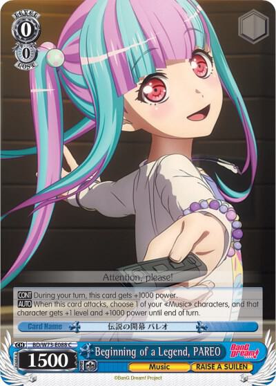 Beginning of a Legend PAREO BD/W73-E088 C BanG Dream! Vol.2 Card